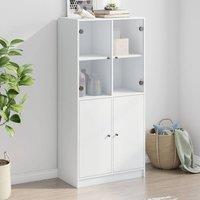 Berkfield Home Highboard with Doors White 68x37x142 cm Engineered Wood | Size: 68 x 37 x 142 cm