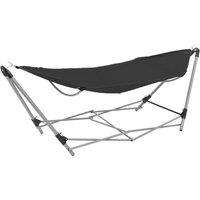 Berkfield Home Hammock with Foldable Stand Black