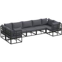 Berkfield Home Garden Sofa Set 7 pcs Black Aluminium