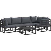 Berkfield Home Garden Sofa Set 6 pcs Black 70 x 70 x 32 cm Aluminium