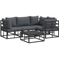 Berkfield Home Garden Sofa Set 5 pcs Black 70 x 70 x 32 cm Aluminium