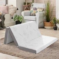 Costway Double Size 10 cm Folding Gel-Infused Tri-fold Mattress Topper Carry Bag RV Camp in White