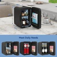Havendro 4L Black LED Mirror Mini Fridge 4L Portable Beauty Cooler & Warmer