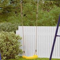 Berkfield Home Outdoor Swing Seat for Kids Single with Adjustable Rope Yellow