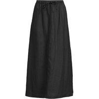 Lands' End Women's Plus Drawstring Linen Skirt in Black | Size: 14