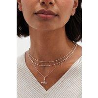 Simply Silver Women's Sterling Silver 925 Polished Double Row Ball Chain Necklace