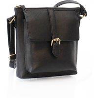 PRIMEHIDE Women's 'Rica' Leather Buckle Crossbody Bag in Black