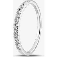 T.H.Baker Women's 9ct White Gold 0.15ct Diamond Pave Set Half Eternity Ring in Silver | Size: K