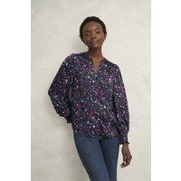 Hobbs London Women's Tasha Floral Blouse in True Black | Size: 20