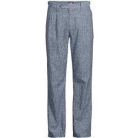 Lands' End Men's Pleated Linen/Cotton Trousers, Relaxed Fit in Blue | Size: 36L