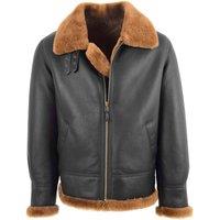 House of Leather Men's Mens Genuine Sheepskin Aviator Classic Pilot B3 Bomber Jacket Wilbur in Dark Brown | Size: Small