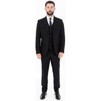 V2 Classic Men's Ralph Three Piece Black Suit | Size: 52R