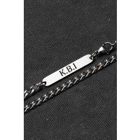 Outrage London Men's Silver Personalised 5mm Cuban Chain | Size: 18 inches