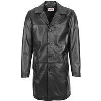 House of Leather Men's Mens Real Leather 3/4 Length Mac Coat Jimmy Black | Size: Medium
