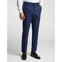 Ted Baker Men's Slim Fit Soft Check Trousers in Navy | Size: 44R