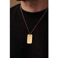 Outrage London Men's 18K Gold Dog Tag Pendant Cuban Necklace | Size: 18 inches