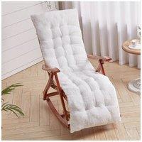 Living and Home 170x48cm Sherpa Fleece Chair Pad with Non-Slip Backing Cosy Home Decor in White | Size: 170x48 cm