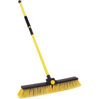 Charles Bentley Bulldozer Yard Broom Sweeper Heavy Duty Industrial With Handle in Yellow