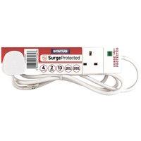 Status Surge Protected Extension Lead 240V 4-Gang 13A White 2M