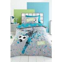 Bedlam 'Goal' Reversible Duvet Cover Set in Grey | Size: Double