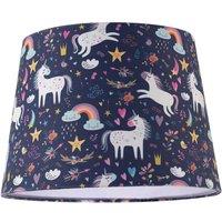 Happy Homewares Unicorn Themed Childrens Lampshade with Rainbows & Colourful Flowers | Size: 10 inches