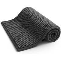 Keplin Non-Slip Microfibre Bath & Toilet Mat, Soft & Comfortable, 40x60cm in Dark Grey | Size: 40 cm x 60 cm