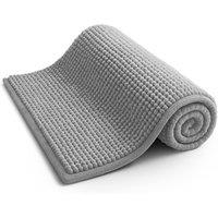 Keplin Non-Slip Microfibre Bath & Toilet Mat, Soft & Comfortable, 40x60cm in Light Grey | Size: 40 cm x 60 cm