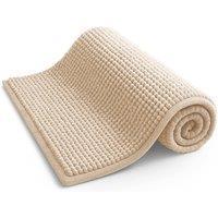 Keplin Non-Slip Microfibre Bath & Toilet Mat, Soft & Comfortable, 40x60cm in Beige | Size: 40 cm x 60 cm