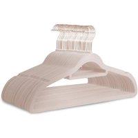 Keplin Velvet Hangers, Non-Slip Clothes Hangers with Tie Bar, 50 Pack in Pink | Size: 50 Pieces