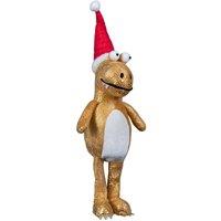 Samuel Alexander 45cm Gold Plush Tyrone-Rex Dino Standing Decoration with Santa Hat