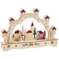 Samuel Alexander 28cm Battery Operated Wooden Christmas Festive Village with LEDs