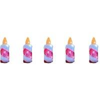 Samuel Alexander 15cm Set of 5 Christmas Candle Ornaments with 30 Cool White LEDs in Red