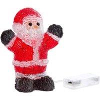Samuel Alexander 16cm Light up Christmas Ice Santa with 12 Cool White LEDs in Red