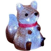 Samuel Alexander 14cm Light up Christmas Ice Fox with 12 Cool White LEDs in Brown