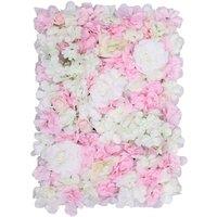 Neel Blue Artificial Flower Wall Panel Decorative Wedding Photography Backdrop in Baby Pink