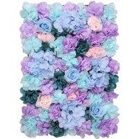 Neel Blue Decorative Artificial Flower Wall Panel Wedding Photo Background in Lavender