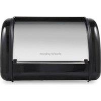 Morphy Richards Roll Front Bread Bin in Black | Size: Large