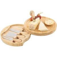 La Donna Cheese Board & Cutting Set with Hidden Accessory Tray in Brown
