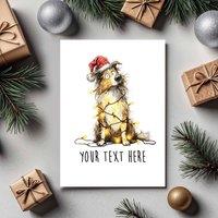60 SECOND MAKEOVER Pack Of 5 Personalised Christmas Cards Shetland Sheepdog in White | Size: 5 Pack