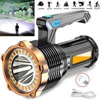 Hinsinc LED Flashlight High Powered Super Bright USB Rechargeable Lamp