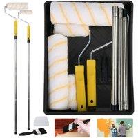 Hinsinc Paint Rollers Set Extension Pole Tray Brush Sleeves Wall