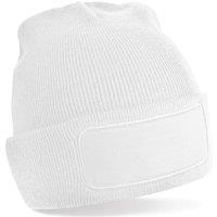 Beechfield Men's Plain Winter Beanie Hat Headwear (Ideal for Printing) in White