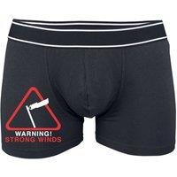 60 SECOND MAKEOVER Men's Mens Black Funny Boxers Warning Strong Winds Fart Trump Shorts Boxers | Size: 2XL