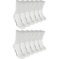 Sock Snob Men's 12 Pairs Bamboo Cotton Sports Socks in White | Size: 11-14