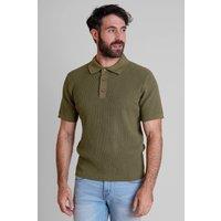Enorsia Men's Cotton Knitted Polo Shirts in Olive | Size: Medium