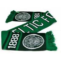 Celtic FC Men's Official Football Nero Jacquard Scarf in Pale Green