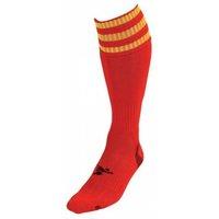 Precision Men's 3 Stripe Pro Football Socks in Red | Size: 7-11