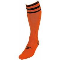 Precision Men's 3 Stripe Pro Football Socks in Tangerine | Size: 3-6