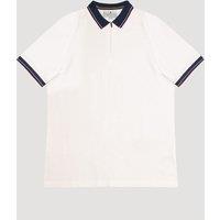 Larsson & Co Men's Contrast Rib Polo in White | Size: Medium