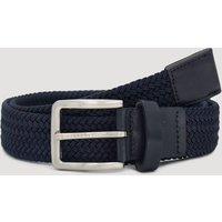 Larsson & Co Men's Braided Belt With Brushed Buckle in Navy | Size: Small